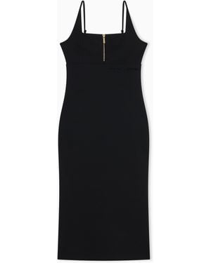ARMANI EXCHANGE Ottoman Midi Dress With Zip - Black