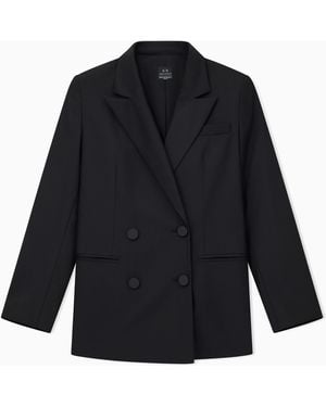 ARMANI EXCHANGE Double-Breasted Jacket - Blue