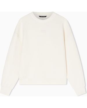 ARMANI EXCHANGE Scuba Stretch Crew Neck Sweatshirt - White