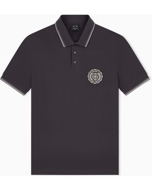 ARMANI EXCHANGE Slim-Fit Polo Shirt - Blue