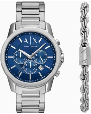 ARMANI EXCHANGE Chronograph Stainless Steel Gift Set - Blue