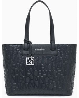 ARMANI EXCHANGE Shopping Bag Shopping With Coated Exterior - Blue