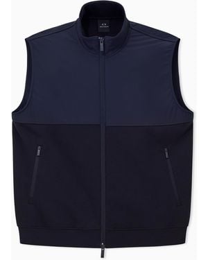 ARMANI EXCHANGE Full-Zip Bi-Material Vest - Blue