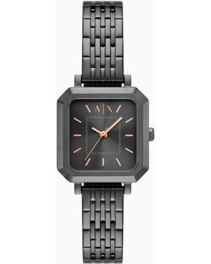 ARMANI EXCHANGE Three-Hand Gunmetal Stainless Steel Watch - White
