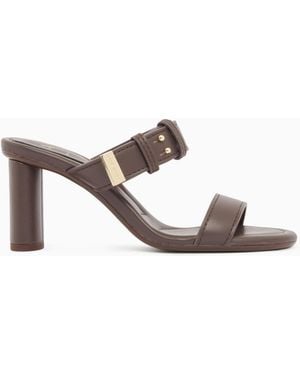 ARMANI EXCHANGE Heeled Sandals With Two Straps - White