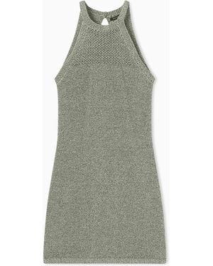 ARMANI EXCHANGE Lurex Knit Mini Dress - Green