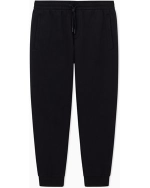 ARMANI EXCHANGE Bonded Stretch Cotton Joggers With Ribbed Cuffs Icon - Black