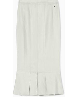 ARMANI EXCHANGE Linen Twill Midi Skirt - Natural