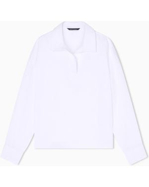ARMANI EXCHANGE Linen Poplin Shirt - White