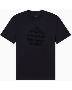 ARMANI EXCHANGE Camiseta Ajustada Con Estampado Circular - Negro