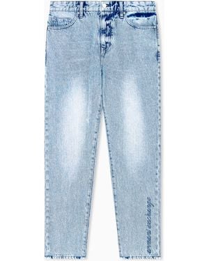 ARMANI EXCHANGE Boyfriend Fit 5-Pocket Trousers Rigid Cotton Denim - Blue