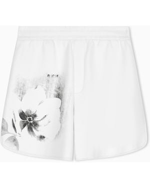 ARMANI EXCHANGE Regular Fit Shorts Jersey Bonded Stretch Cotton - White