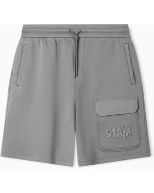 ARMANI EXCHANGE Bermuda Shorts With Fleece Logo And Pocket - Grey
