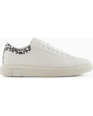 ARMANI EXCHANGE Trainers With Logo Insert On The Heel - White