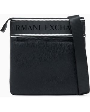 ARMANI EXCHANGE Flat Crossbody Messenger Bag - Black