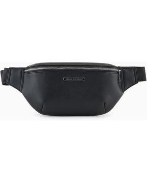 ARMANI EXCHANGE Textured Waist Bag With An Adjustable Strap And Logo Plaque - Black