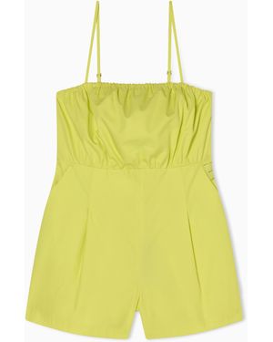 ARMANI EXCHANGE Utility Chic Cotton Twill Jumpsuit - Yellow