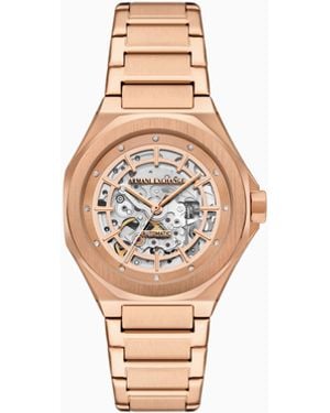ARMANI EXCHANGE Reloj Automático De Acero Inoxidable En Color Oro Rosa - Blanco