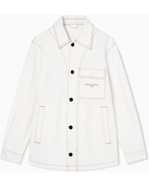 ARMANI EXCHANGE Cotton Bull Denim Blouson - White
