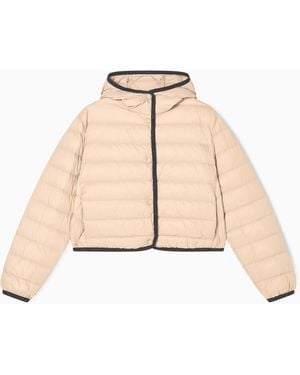 ARMANI EXCHANGE Short Down Jacket With Quilted Hood - Natural