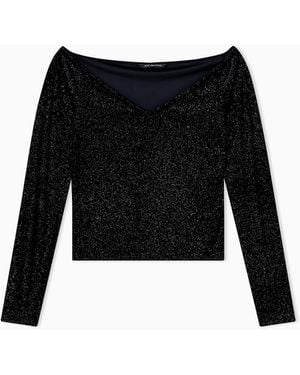 ARMANI EXCHANGE Glitter Fabric Jumper - Black
