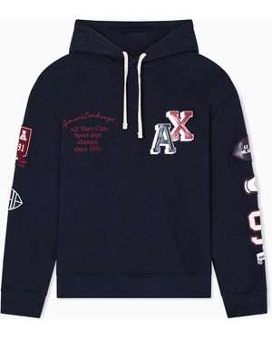 ARMANI EXCHANGE Hoodie With Patch - Blue
