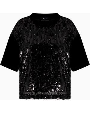 ARMANI EXCHANGE Relaxed Fit T-Shirts - Black