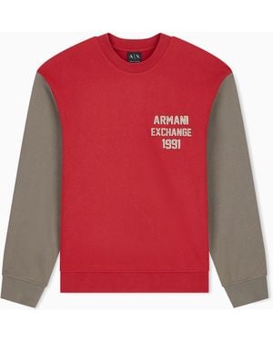 ARMANI EXCHANGE Sudadera De Felpa De Algodón Con Corte Regular - Rojo