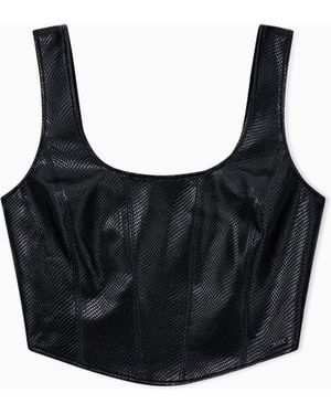 ARMANI EXCHANGE Dessus En Similicuir - Noir