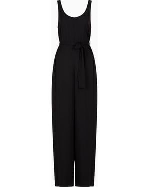 ARMANI EXCHANGE Fluid Viscose Jumpsuit - Black