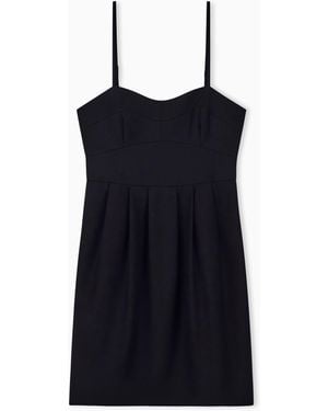 ARMANI EXCHANGE Vestido Entallado De Tejido De Viscosa Y Lana - Negro