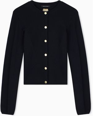 ARMANI EXCHANGE Regular Fit Cardigan Knitted Recycled Viscose And Nylon - Blue