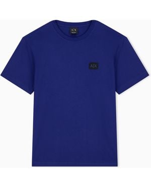 ARMANI EXCHANGE T-Shirt Coupe Régulière En Jersey De Coton - Bleu