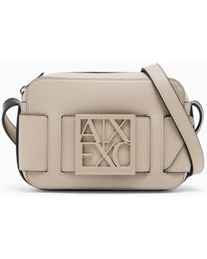 ARMANI EXCHANGE Messenger Bag Monogram Camera Case Design - Natural
