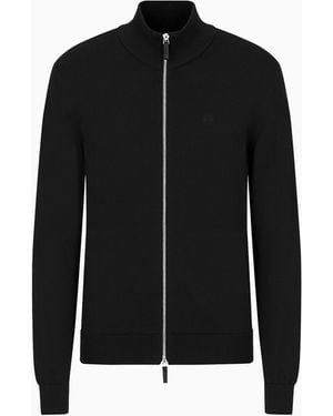 ARMANI EXCHANGE Asv Organic Cotton Fullzip Cardigan - Black