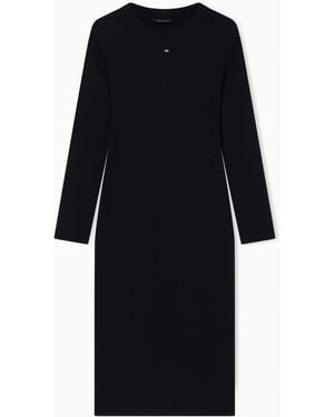 ARMANI EXCHANGE Fitted Midi Dress - Black