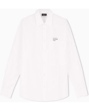 ARMANI EXCHANGE Classic Casual Cotton Poplin Shirt - White