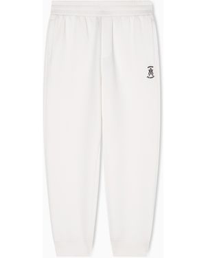 ARMANI EXCHANGE Jogger Trousers With Metal Logo - White