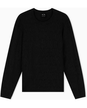 ARMANI EXCHANGE Pull En Maille De Mélange De Viscose - Noir