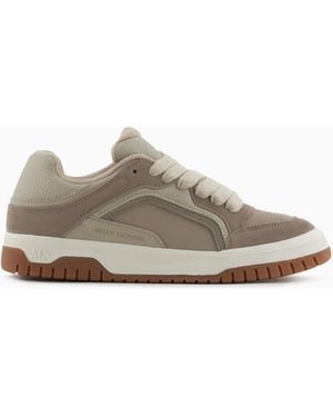 ARMANI EXCHANGE Sneakers Over Con Inserti A Contrasto - Bianco