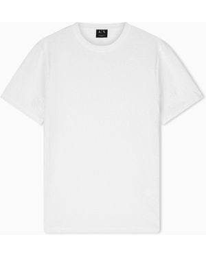 ARMANI EXCHANGE Slim Fit Mercerized Cotton Jacquard T-Shirt - White
