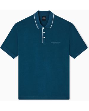 ARMANI EXCHANGE Poloshirt Im Regular Fit Aus Stretch-Jersey - Blau