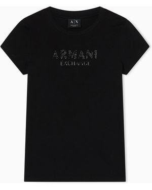 ARMANI EXCHANGE Slim Fit Cotton T-Shirt - Black