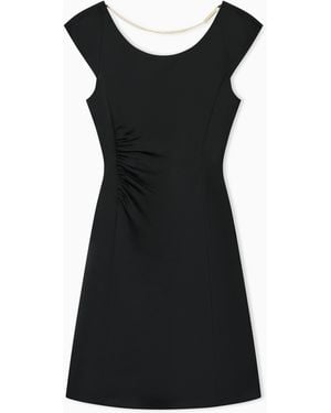 ARMANI EXCHANGE Crepe Satin Midi Dress - Black