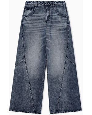 ARMANI EXCHANGE Oversized Fit 5-Pocket Trousers - Blue