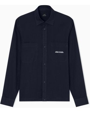 ARMANI EXCHANGE Regular Fit Shirt With Logo - Blue