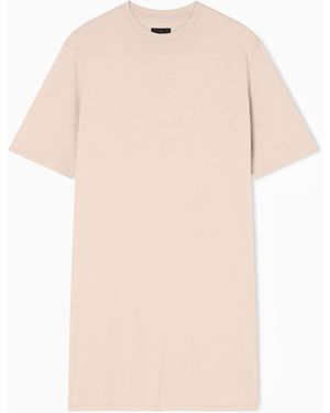 ARMANI EXCHANGE Short-Sleeve Cotton Jersey T-Shirt Dress With Logo Icon - Natural