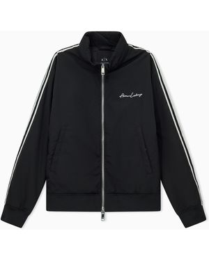 ARMANI EXCHANGE Contrasting Bands Jacket With Zip - Black