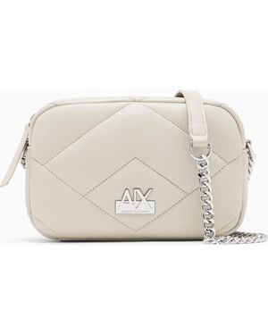 ARMANI EXCHANGE Camera Case Messenger Bag With Outer Coating And Padding - White