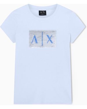 ARMANI EXCHANGE Slim Fit T-Shirt Cotton Jersey - Blue